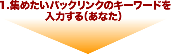 １．集めたいバックリンクのキーワードを入力する（あなた）
